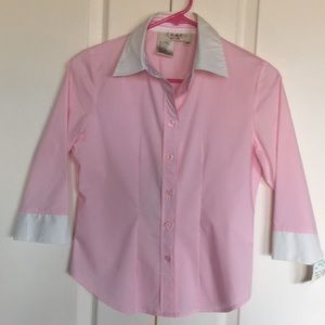 New Pink Como Petite Button Down